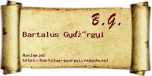 Bartalus Györgyi névjegykártya